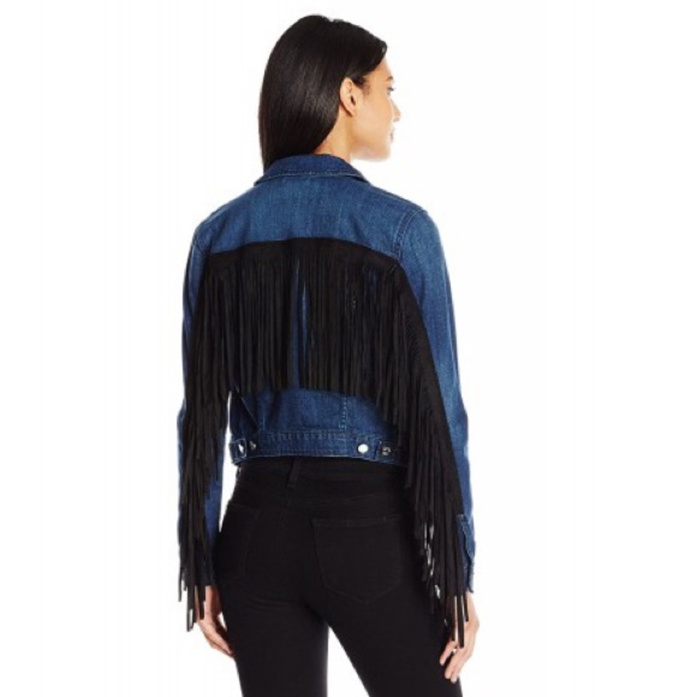 NWT William Rast Sussex Denim Fringe Jacket